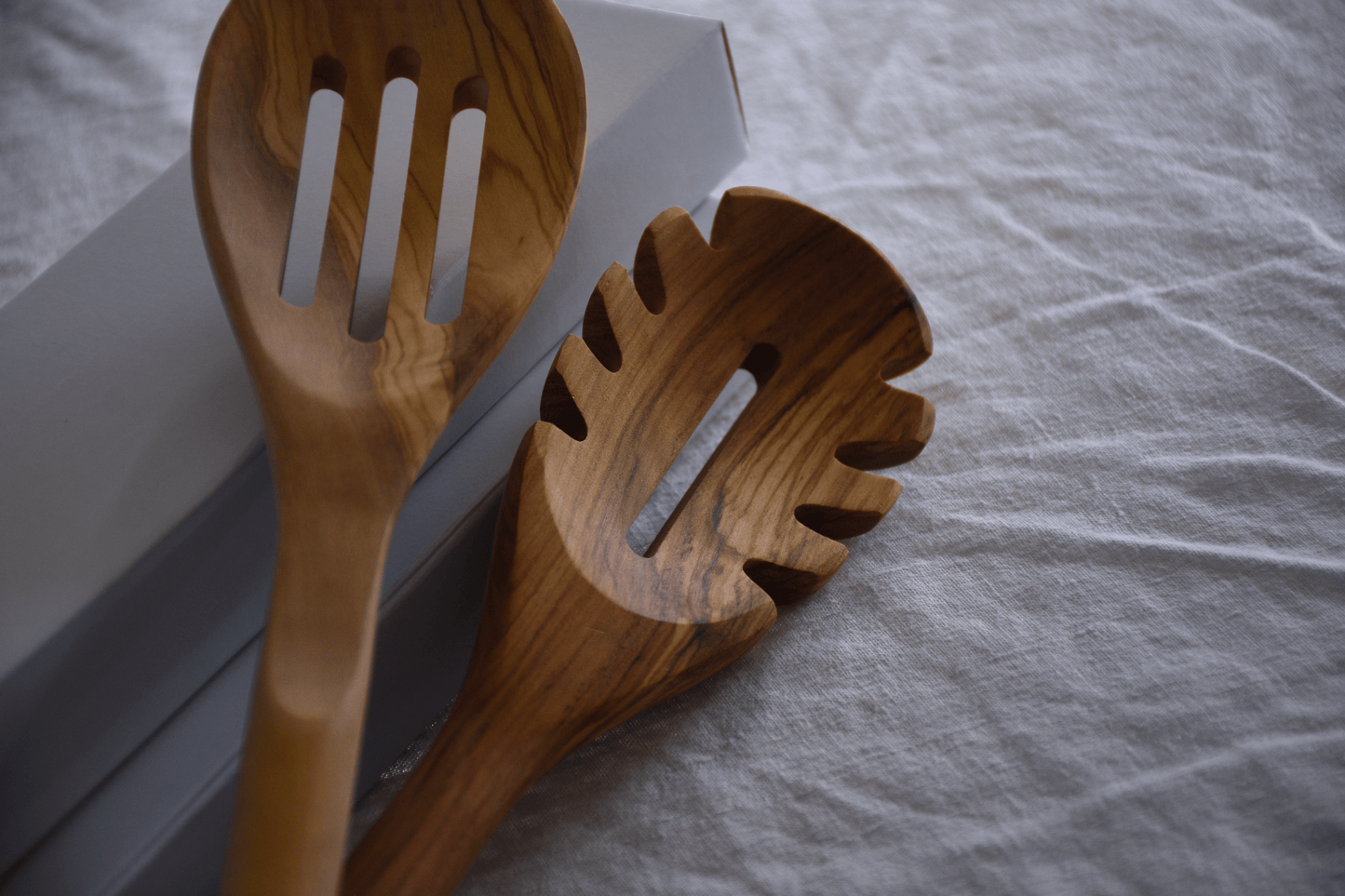 The Olive Wood 2-Piece Scoop Set